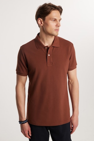 Tudors Erkek Slim Fit Dar Kesim Premium Seri %100 Pamuk Yumuşak Dokulu Merserize Kahverengi Polo Yaka Tişört -50918