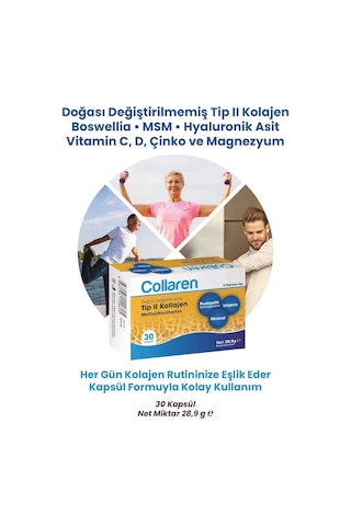 Tr Doğası Değiştirilmemiş Tip Iı Kolajen, Metilsülfonilmetan Msm , Probiyotik Mikroorganizma, Vitamin Ve Mineral
