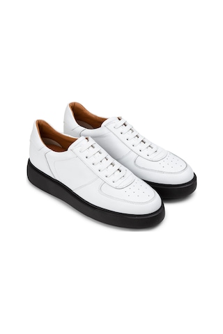 Deery Hakiki Deri Beyaz Erkek Sneaker Ayakkabı - 01965Mbyze01 Beyaz