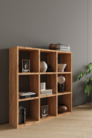 Classy 107oya 9 Raflı Kare Kitaplık Atlantik Çam