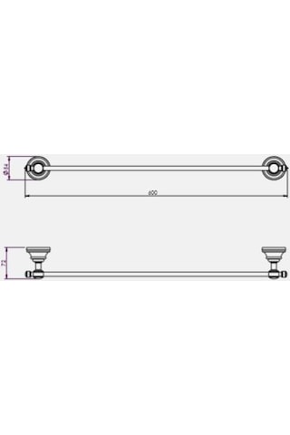 Serel Banyo Luna Uzun Havluluk 60Cm 140110006 E.C.A Krom