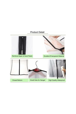 Didadodo Giyim Kılıfları, Toz Geçirmez Su Geçirmez Güve Nemi, Gömlek Takım Elbise/kaban İçin Yarı Şeffaf Fermuarlı Koruyucu Kılıflar, 6 Adet 60-100cm, Farklı Model Diğer