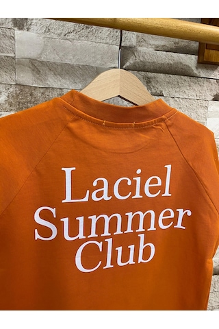 Laciel Paris Summer Clup Oversize Çocuk Tişört Turuncu