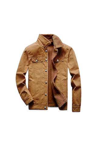 Alaska The Last Frontier R.lion Kürklü Kot Mont Premium Denim --k.camel-- Camel