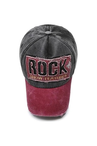 Xmlbayiciniz Valkyrie Rock Eskitme Trucker Şapka Unisex Metal Tokalı Ayarlanabilir Vintage Siyah Kırmızı Çok Renkli