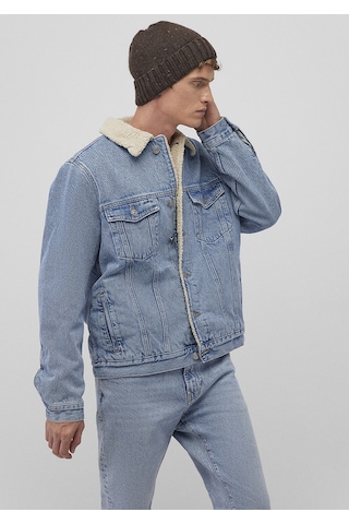 Mavi - Zander Classic Denim Suni Kürklü Açık Mavi Jean Ceket 0111214-88554 Mavi