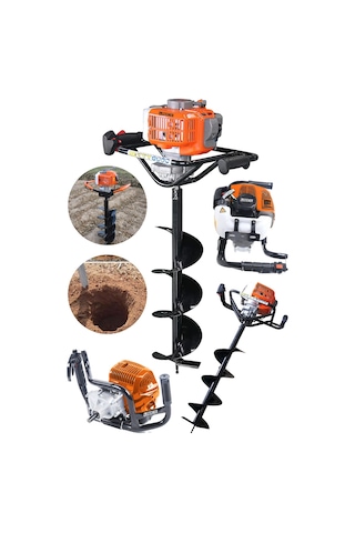 Steiner 11 HP Tam Profesyonel Toprak Burgu Makinesi 15 Cm Uç Turuncu