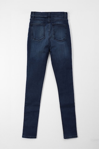 Bluew White Kadın Koyu Mavi Yüksek Bel Slim Fit Likralı Jean Pantolon