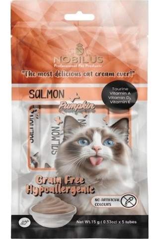 Nobılus Somon Ve Balkabaklı Kedi Krema Ödülü 5x15g
