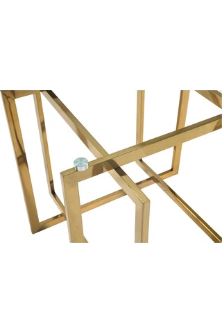 Scarlet Gold Metal & Cam Kare Yemek Masası