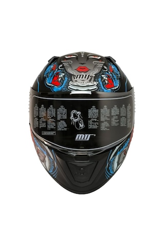 Motosiklet Kaskı Ecer 22.r06 Sertifikalı Double Vizör Full Face Kask Myth Blue Çok Renkli