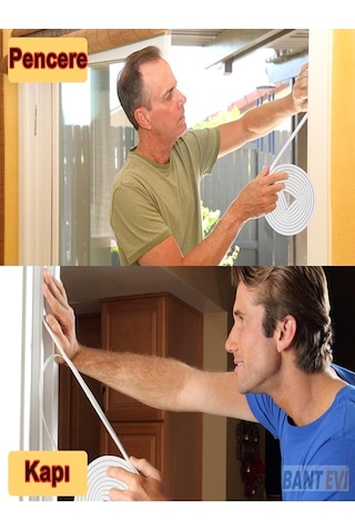 Kapı Pencere Bandı Beyaz 6mt Kapı Pencere Fitili İzolasyon Bantı