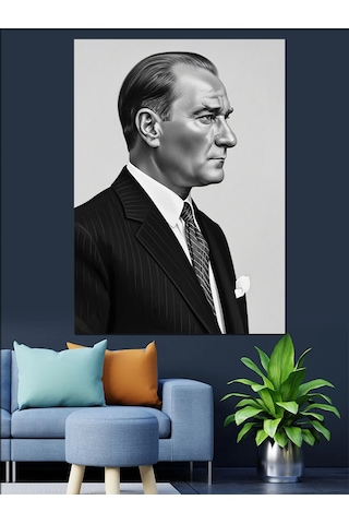 Ahşap Tablo Mustafa Kemal Atatürk'ün Fotoğrafı