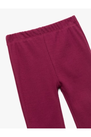 Koton Pamuklu Ribanalı Basic İspanyol Paça Tayt Mürdüm 6wmg40039ak Mor
