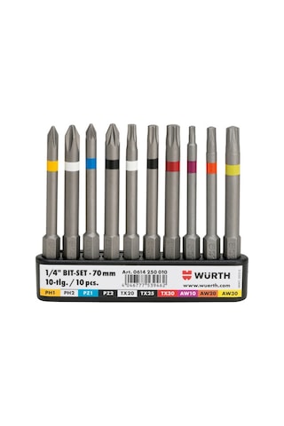 Würth Bits Uç Seti Yıldız Uç Tork Uç 70 MM Cobalt Çelik 10pcs