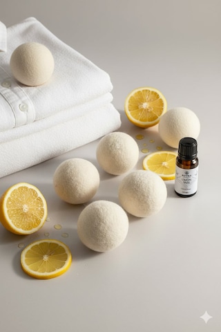 Reyo 6 Adet Yün Çamaşır Kurutma Topu + %100 Saf Limon Esansı Krem
