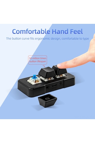 Xindoker "mk321-pro 3 Tuşlu Mini Mekanik Klavye - Mavi Switch, Usb/2.4g/bt Bağlantı, Ofis/oyun İçin"