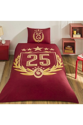 Taç Galatasaray 25. Şampiyonluk Tek Kişilik Nevresim Takımı Lisanslı Kırmızı
