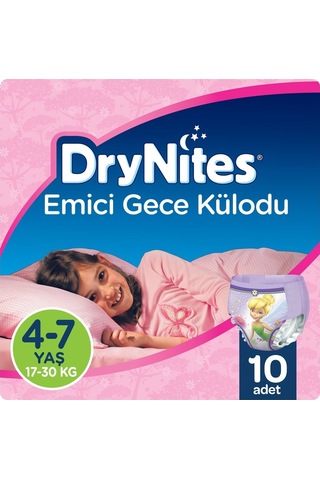 Drynites Emici Gece Külot Bez Kız 4-7 Yaş 17-30 Kg Large 90 Adet L 9'lu