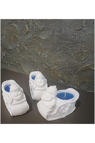 El Yapımı Noel Baba Kızağı Mumluk .