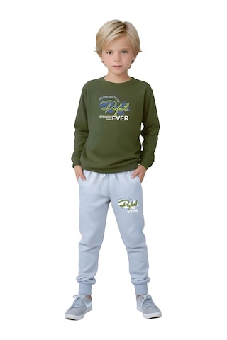 2li Erkek Çocuk Baskılı Sıfır Yaka Mevslimlik Alt-üst Takım Haki - Lacivert