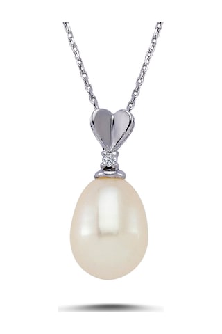 Lova Pırlantalı Drop Inci Kolye - 2040022