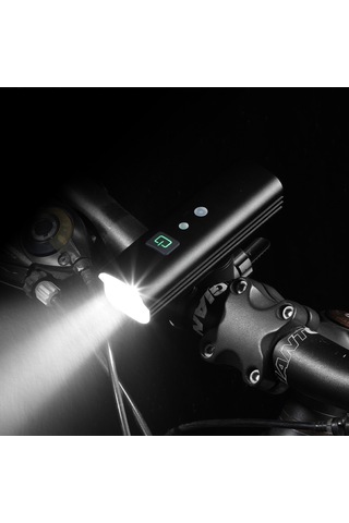 Akıllı Bisiklet Işığı 1000 Lümen Led Bisiklet Ön Far Usb Şarj Edilebilir Bisiklet Işık Kapama Işık Dğ. Bisikletçi Ekipm. 57202454 Siyah