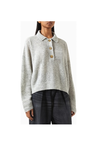 Haikure Vicky Buttoned Sweater, Açık Lüks Kadın Triko, Şık Tasarım Gri