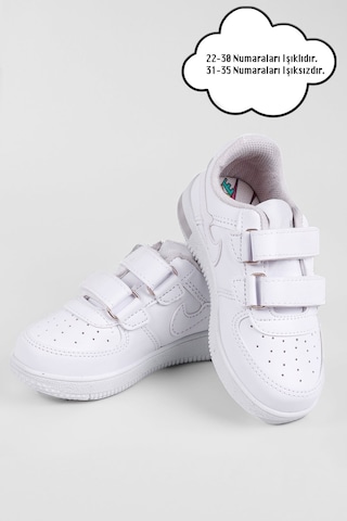 Nese Shoes Işıklı Çocuk Ortopedik Destekli Sneaker Beyaz