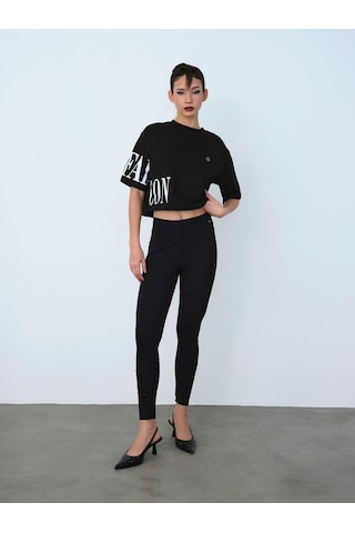 LOFT Oversize Kadın Tshirt K.kol Lf2036859 Q1.v1 Siyah