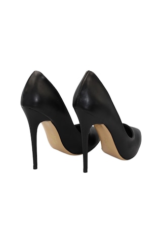 Celira Siyah Cilt Topuklu 10 Cm Kadın Stiletto Ayakkabı Siyah