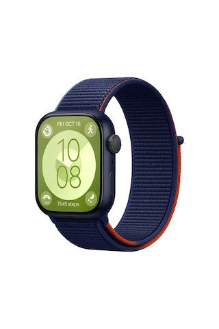 Huawei Fit 4 Hasırlı Cırtcırtlı Kordon Saat Değildir - Lacivert-turuncu