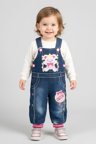 Modanıno Kız Bebek Welsoft İçli Jean Tulum Salopet 1-3 Yaş 12795mbk Indigo