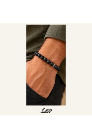 Lav Taşı Bileklik 8 Mm, Unisex, Elastik Çok Renkli