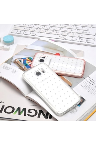 Ringke Noble Fusion Galaxy S7 Edge İle Uyumlu Taşlı Kılıf Extra Darbe Emici Snow Clear