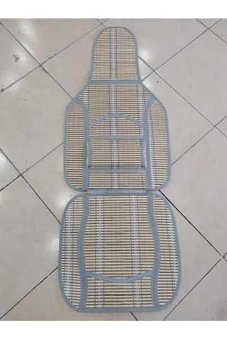 Oto Hasır Bambu Minder Ön İkili Takım Bel Destekli Terletmez Wf-1066-gri