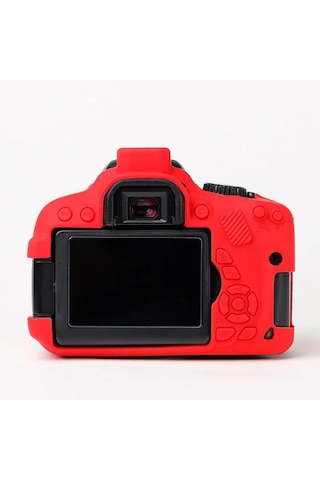 Butu Canon Eos 700d / 650d / 600d Yumuşak Silikon Kılıf Koruyucu Kapak Çizilmez Kamera Çantası - Kırmızı