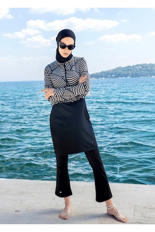 Mayovera Kapalı Mayo- Siyah Deniz Kabuğu