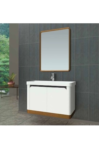 Evros Puket 80 Cm Banyo Dolabı Beyaz - Ceviz