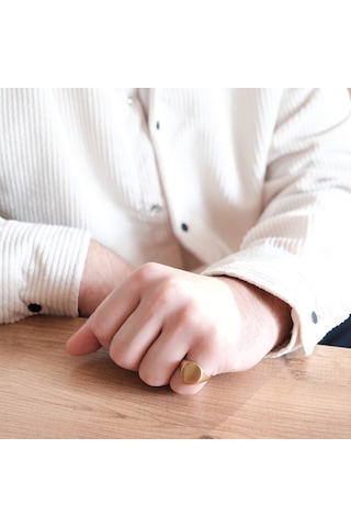 Ferizz Altın Kaplama Düz Desensiz Unisex Yüzük Yzk-437 001