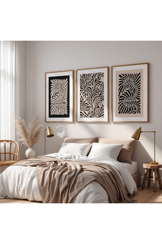 3 Lü Modern Çerçevesiz Poster Seti Soyut Yaprak Desenli Siyah Bej Duvar Dekoru Dekoratif Poster 3 Lü Modern Çerçevesiz Poster Seti Soyut Yaprak Desenli Siyah Bej Duvar Dekoru Dekoratif Poster