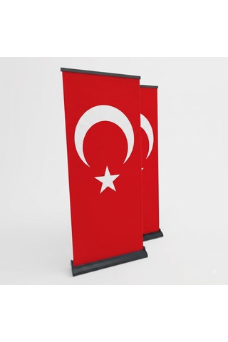 Türk Bayrağı Baskılı Pro Roll Up Banner 100x200cm Diğer