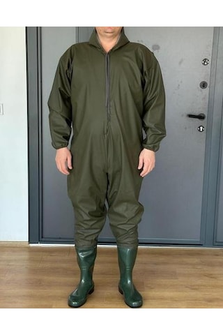 Çizmeli Tulum, Kapuşonlu, Su Geçirmez, 3.8 Mm Pvc, Boy Tulum