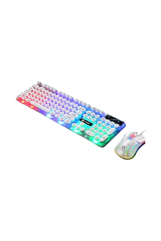 Yunboo Gtx300 Retro Tarzı Klavye Ve Fare Seti - Usb Bağlantılı, Ayarlanabilir Bacaklar, Ergonomik Tasarım, Siyah Diğer