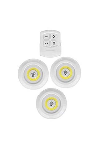 3lü Uzaktan Kumandalı Yapışkanlı Kablosuz Led Spot Lambalar Çok Renkli