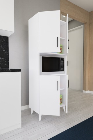 Hobbie Mikrodalga Mutfak Dolabı Beyaz Beyaz