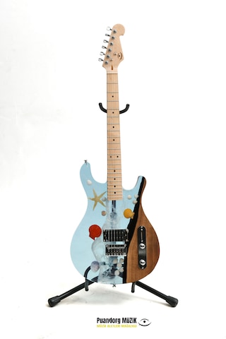 Elektro Gitar Maldiv Custom Epoksi & Yıllanmış Ağaç Kişiye Özel Maimi Blue