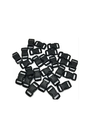 25 Adet Paracord Bileklik İçin 10 MM Siyah Plastik Klips Siyah