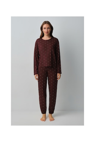 Suwen Meloni Spor Pijama Takımı Wsh1051014691 Kahverengi