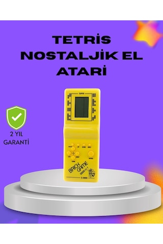 Klasik Tetris Oyunu El Konsolu Taşınabilir Pil İle Çalışan Retro El Aterisi